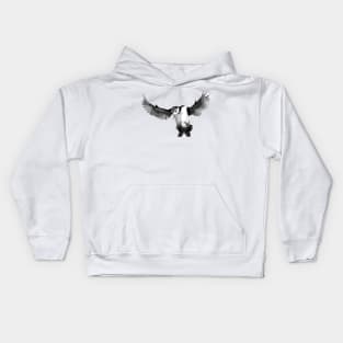 bird of the fly wpap grayscale Kids Hoodie